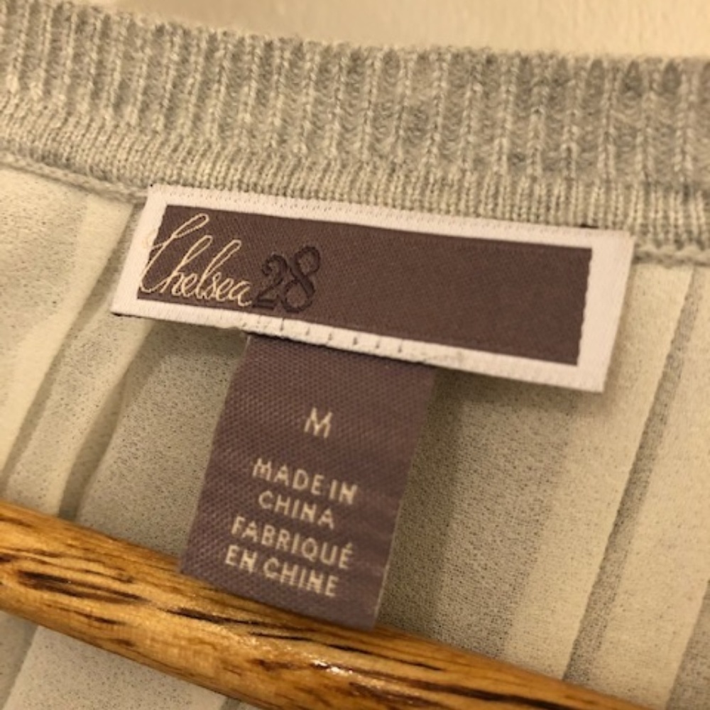 Grey Split Back Sweater With Sheer Underlay - image 2